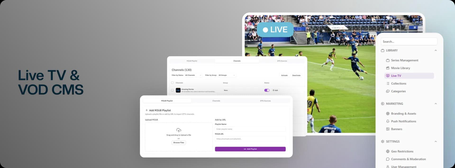Live TV & VOD CMS